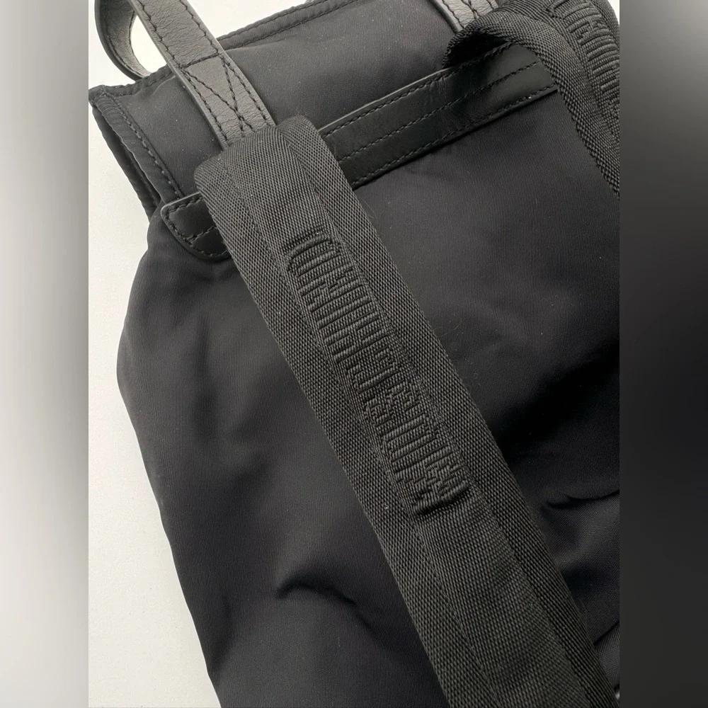Moschino Couture Black Nylon Leather Gold Chain Backpack